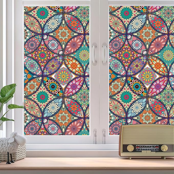 JiffDiff Window Privacy Film Frosted Glass Stain Stickers Boho Decorative - Image 9