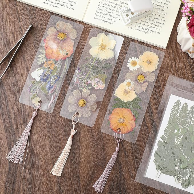 Fuyoooo 376 Pcs Pressed Flowers Bookmark Making Kit, DIY Bookmark Laminating - Image 7