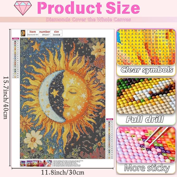 WUDWL Sun and Moon Diamond Art Kits - Image 3