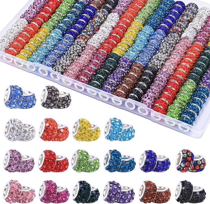 Aipridy European Large Hole Beads, Colorful Glass Charm Beads Set - Image 7