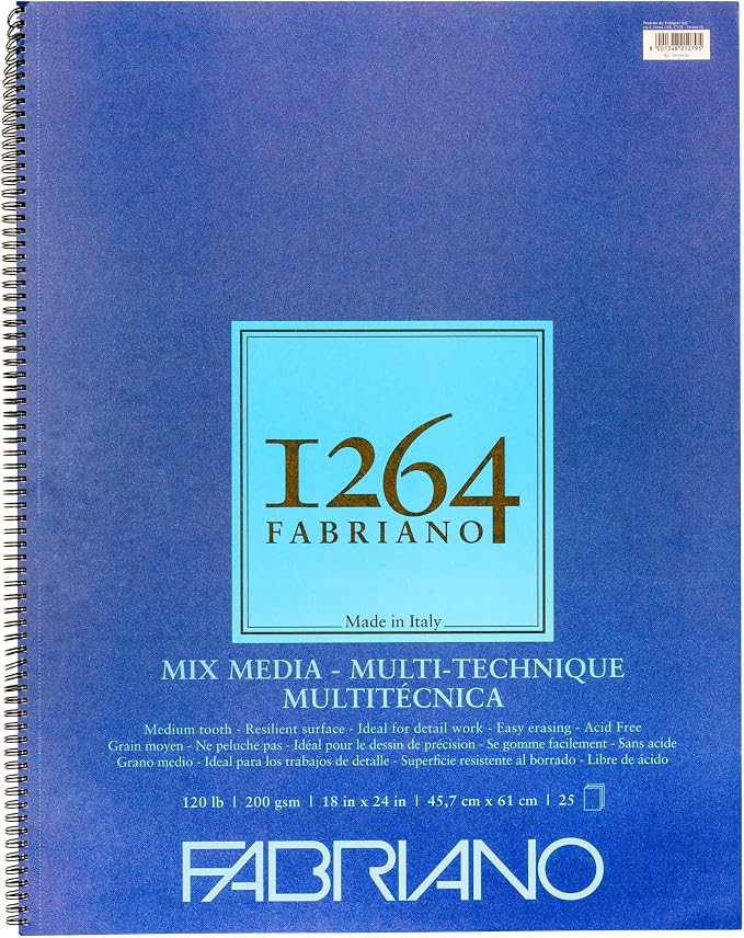 Fabriano 1264 Mixed Media Pad, 120 lb. by Fabriano