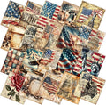 HunnmingRe 20 Pcs 10''x10'' Vintage Patriotic Quilting Fabric Square 4th of by HunnmingRe