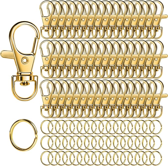 LEOBRO 100PCS Lobster Claw Clasps and Key Rings, Jewelry Making, Art Crafts by LEOBRO
