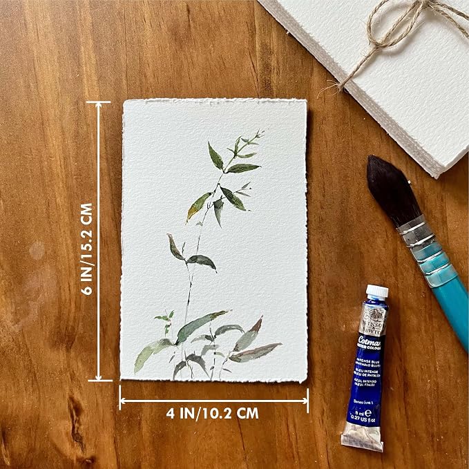Deckle Edge Watercolor Paper, 100% Cotton, 140 LB, 300 GSM, 30 Sheets Mixed - Image 8