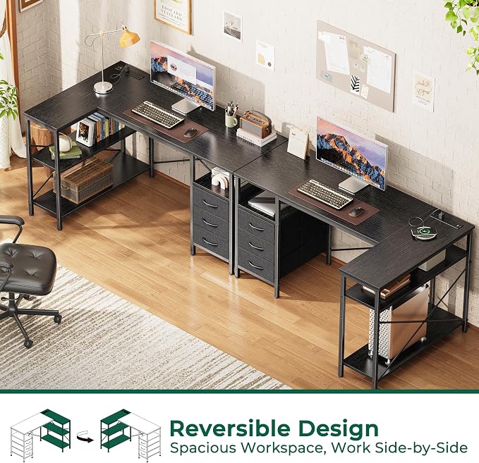 Huuger L Shaped Office Desk - Image 4