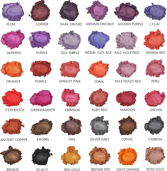 Smalltongue Mica Powder for Epoxy Resin, 108 Colors, 36 Original Colors - Image 3