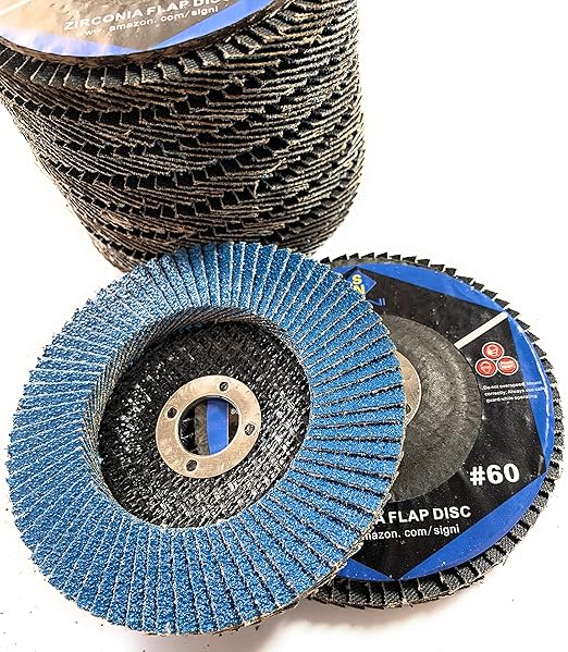 SIGNI 4" x 5/8" Premium Zirconia Flap Discs T27 10-Pack (Grit 60#)