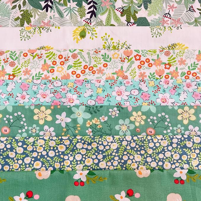 Cotton Fabric DIY Making Supplies Quilting Patchwork Fabric Fat Quarter Bundles by Antetek