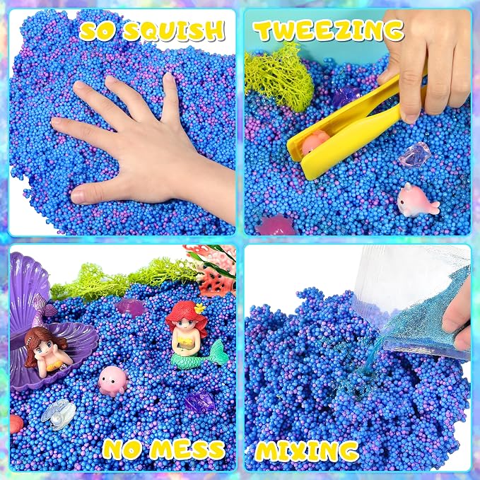 Carolart Mermaid Sensory Bin for Girls, Mermaid Toys, Ocean Sensory Kit | - Image 4