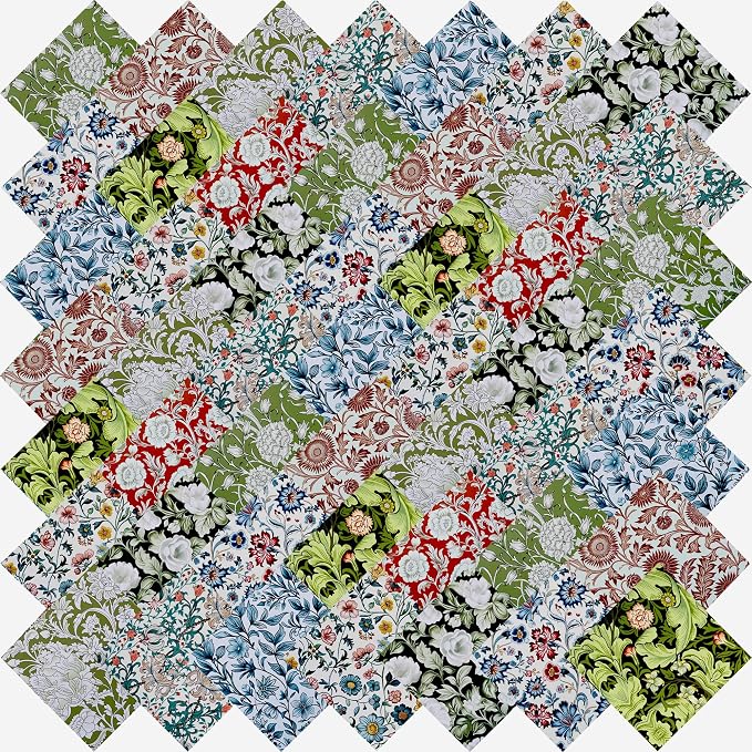 50pcs 12 x 12 inches Multicolor Cotton Fabric Bundle Squares by Unknown