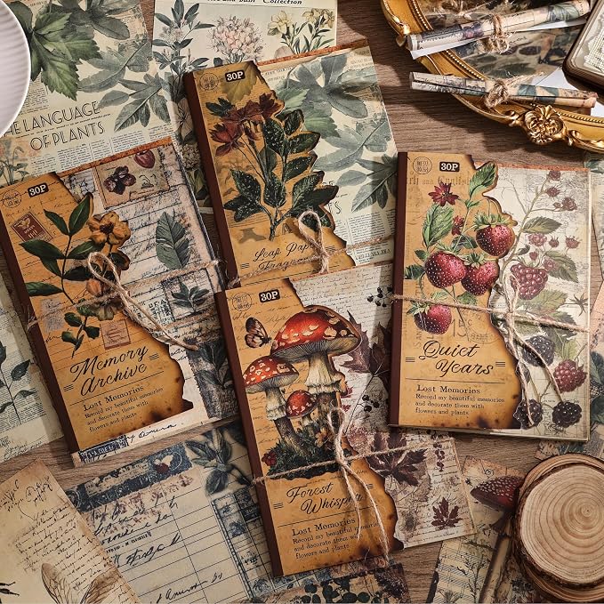 120 Sheets Vintage Botanical Scrapbook Paper Set, Journaling Scrapbooking - Image 6