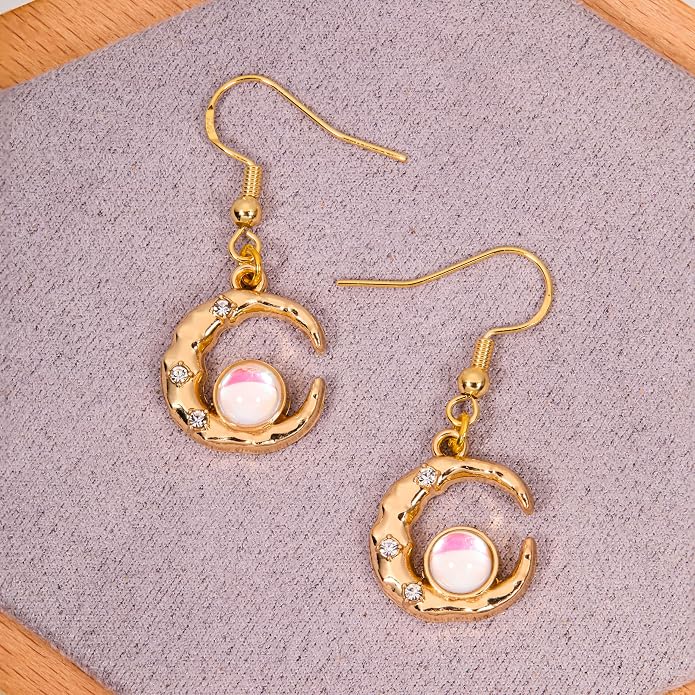 Gold-Tone Moon Charms with Rhinestones - Image 4