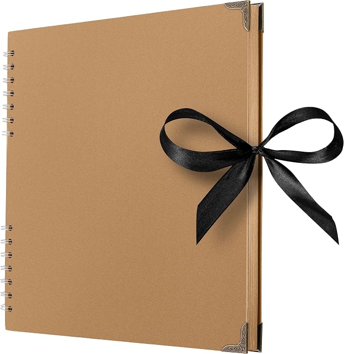 Bstorify Large Scrapbook, 11 x 11 inch, 40 Sheets Brown Thick 200 GSM Kraft by Bstorify