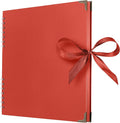 Bstorify Square Scrapbook Photo Albums 80 Pages Red Thick Paper, Ribbon Closure by Bstorify