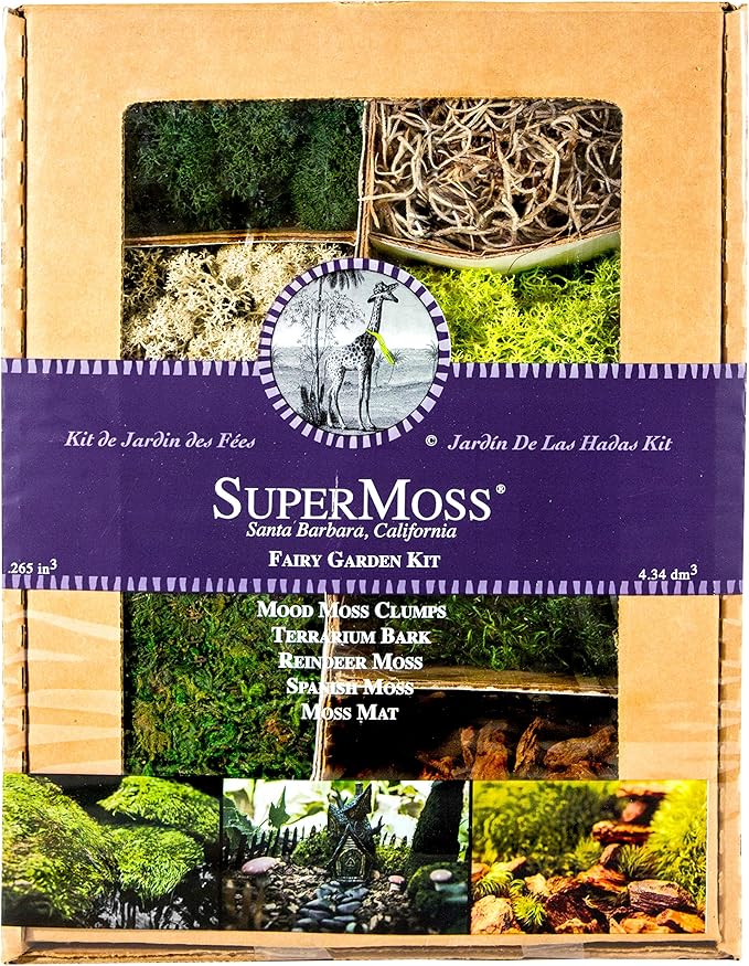SuperMoss Fairy Garden Kit, Mixed Mosses, 4 oz. by SuperMoss