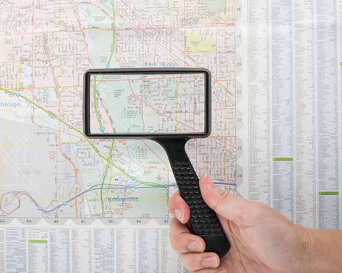 Jumbo Rectangular Handheld Magnifying Glass – Scratch Resistant Glass Lens - Image 4