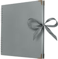 Bstorify Square Scrapbook Photo Albums 80 Pages Grey Thick Paper, Ribbon Closure by Bstorify