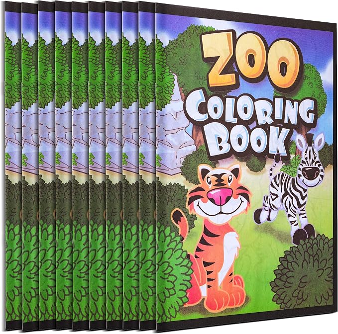 72Pcs Zoo Animal Coloring Books Bulk by Bedwina