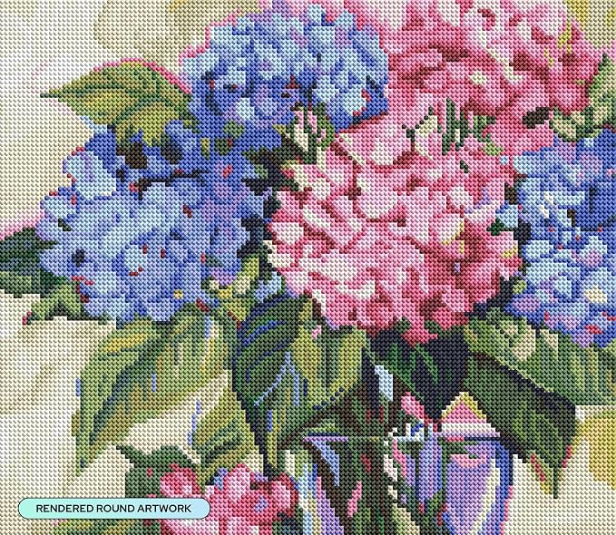 DIAMOND ART CLUB Hydrangeas Diamond Painting Kit, Fun DIY Crafts - Image 2