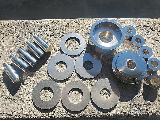 Coin Ring Puncher & Spacer Set | Punch Hole Metal Sheets Jewelry Making Tools | 5 Punches Ring Making Tool Made in USA | Centering Coin Punching Kit - 2.5 Pounds