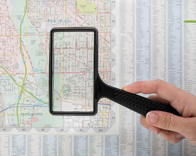 Jumbo Rectangular Handheld Magnifying Glass – Scratch Resistant Glass Lens - Image 3