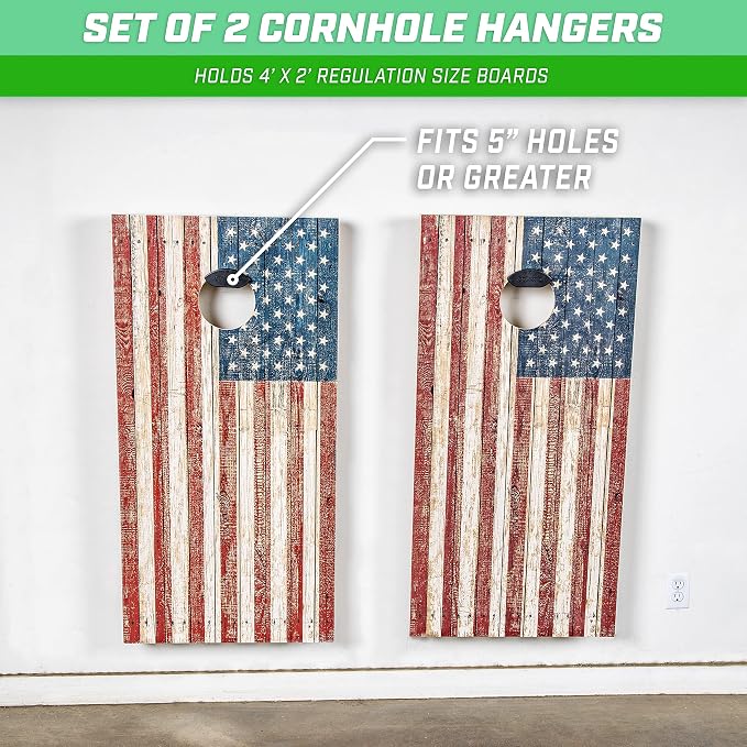 GoSports Wall Mounted Cornhole Board Hangers - Image 2