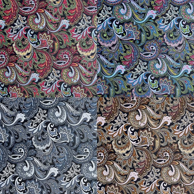 8" 50pcs Cotton Fabric Squares for Sewing Quilting SuppliesDark Paisley | Good - Image 5